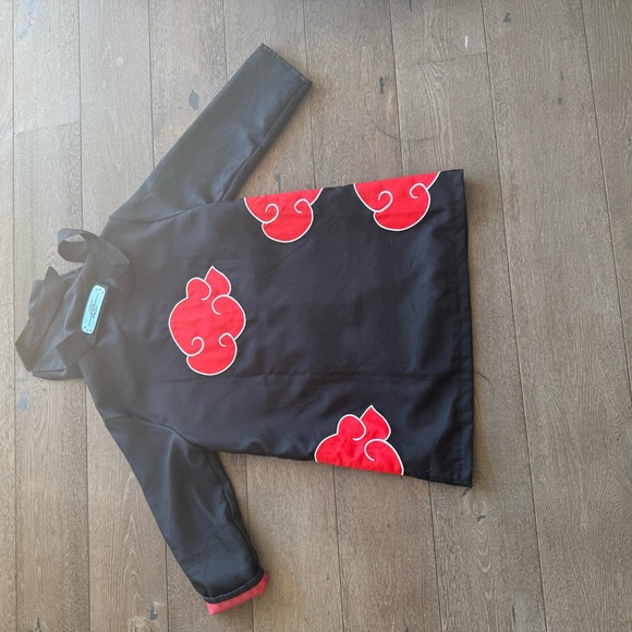 Naruto AKATSUKI Kids Black and Red Jacket/Robe - Picture 2 of 3